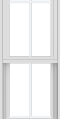 WDMA 18x72 (17.5 x 71.5 inch) Vinyl uPVC White Single Hung Double Hung Window with Colonial Grids Exterior