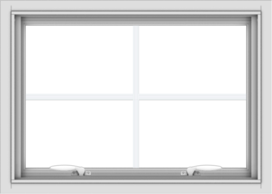 WDMA 28x20 (27.5 x 19.5 inch) White uPVC Vinyl Push out Awning Window with Colonial Grids Interior