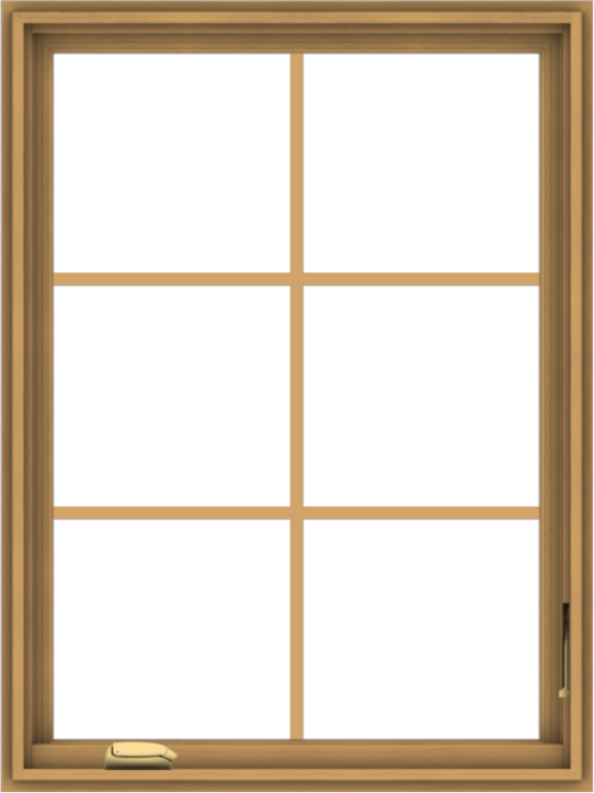 WDMA 30x40 (29.5 x 39.5 inch) Pine Wood Dark Grey Aluminum Crank out Casement Window with Colonial Grids