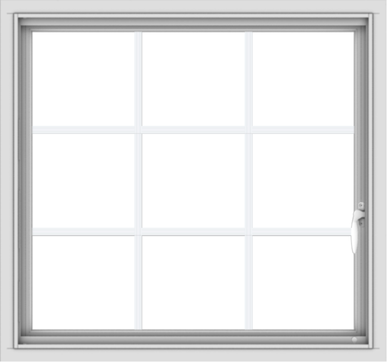 WDMA 32x30 (31.5 x 29.5 inch) White uPVC Vinyl Push out Casement Window without Grids