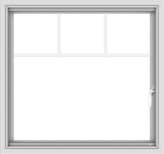 WDMA 32x30 (31.5 x 29.5 inch) White uPVC Vinyl Push out Casement Window with Fractional Grilles