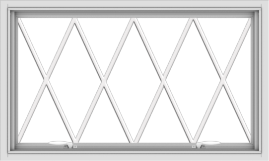 WDMA 40x24 (39.5 x 23.5 inch) White uPVC Vinyl Push out Awning Window without Grids with Diamond Grills