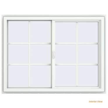 48x48 47.5x47.5 White Vinyl Sliding Window With Colonial Grids Grilles ...