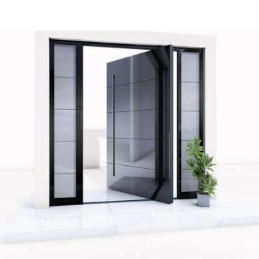 ESWDA Aluminium Double Front Entry Storm Swing Glass Hinged Door With ...