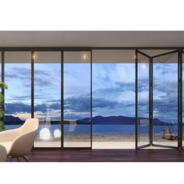 Eswda Good View Big Panel Panoramic Sliding Folding Door For Patio 