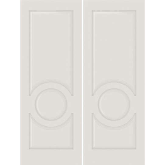 ESWDA 40x80 Interior Swing Smooth 3110 MDF 3 Panel Circle Double Door ...