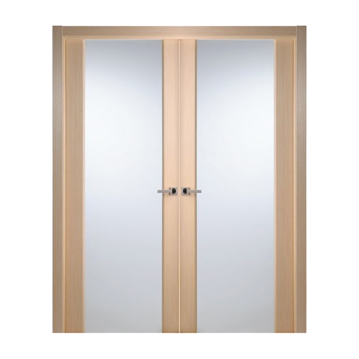 ESWDA 48x80 Interior Swing Contemporary Bleached Oak Veneer Double Door ...