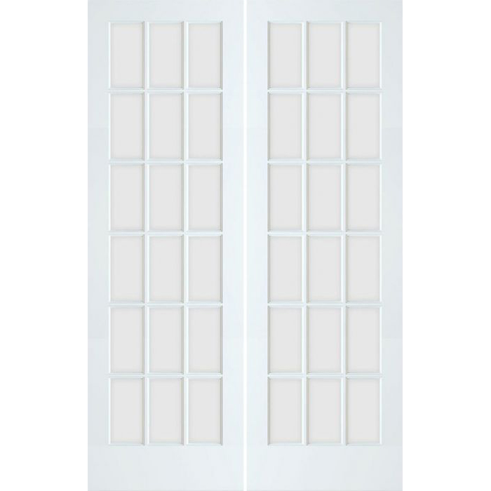 ESWDA 60x96 Patio Swing Smooth 96in Primed 18 Lite French Double Door ...