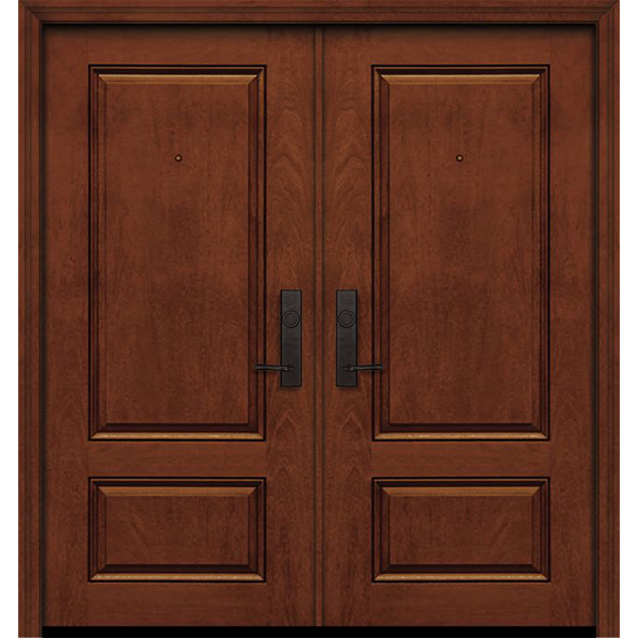 ESWDA 64x80 Exterior Mahogany 80in Double 2 Panel Square Door - Euro ...