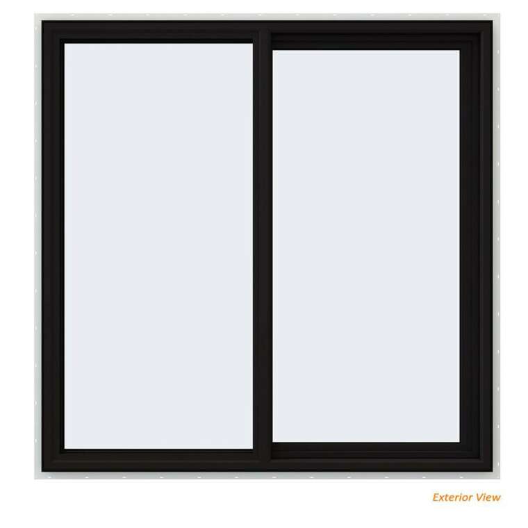 45x45 Black Aluminum Sliding Window With Fiberglass Mesh Screen Euro